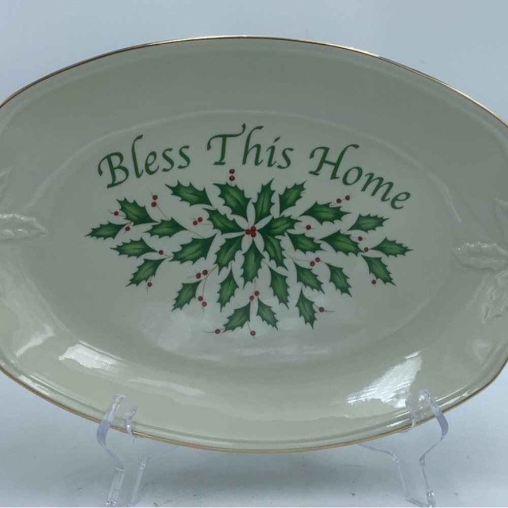 Lenox Holiday Bless This Home Tray  11”